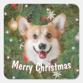 Pegatina Cuadrada Navidades de Corgi