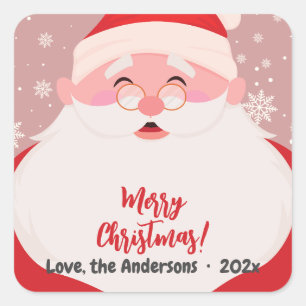 Pegatina Cuadrada Navidades de Cute Santa Graphic
