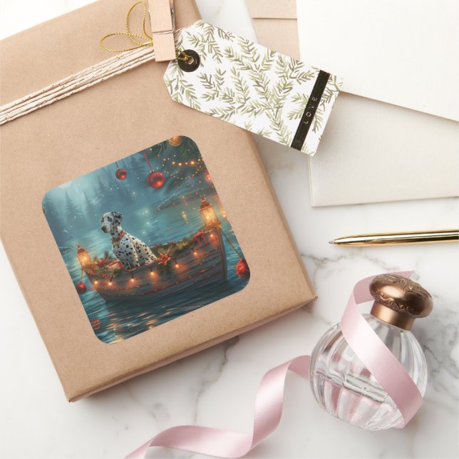 Pegatina Cuadrada Navidades de Dalmacia (Regalar)