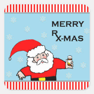 Pegatina Cuadrada navidades de farmacia pegatinas de vacaciones