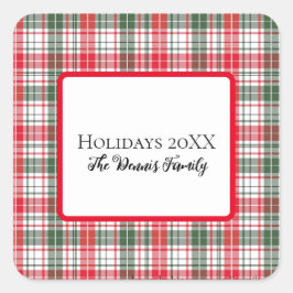 Pegatina Cuadrada Navidades de feriado de invierno personalizados