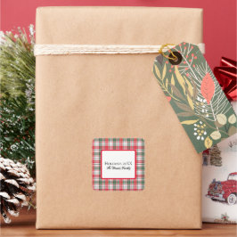 Pegatina Cuadrada Navidades de feriado de invierno personalizados