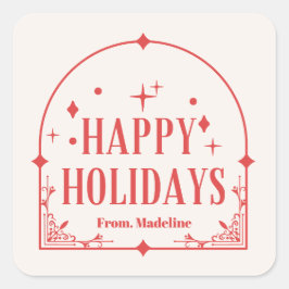 Pegatina Cuadrada navidades de fiesta tardía moderna