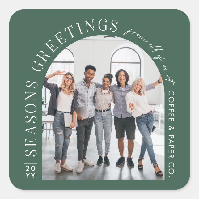 Pegatina Cuadrada Navidades de fotografía de arte moderno de negocio (Anverso)