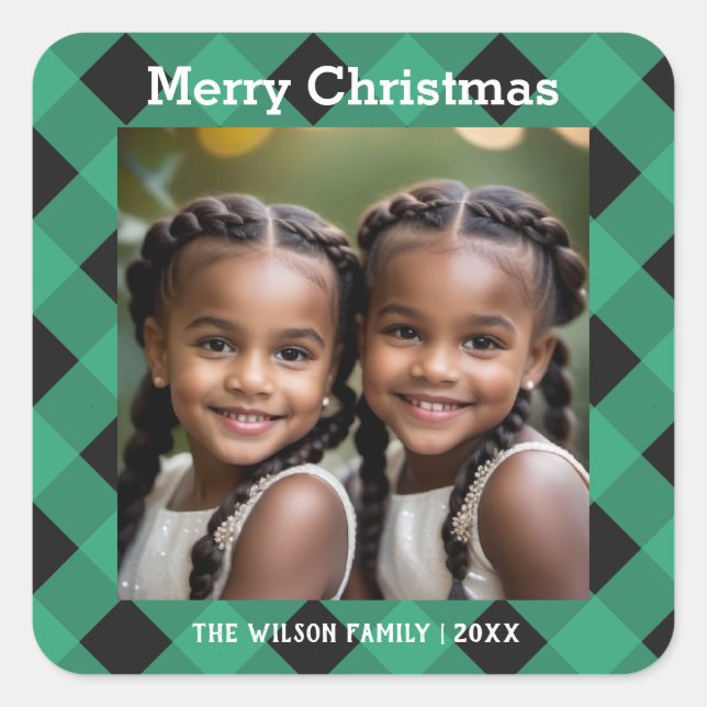 Pegatina Cuadrada Navidades de fotografía de Jade Green Buffalo Plai (Anverso)