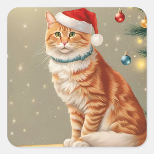 Pegatina Cuadrada Navidades de Ginger Cute