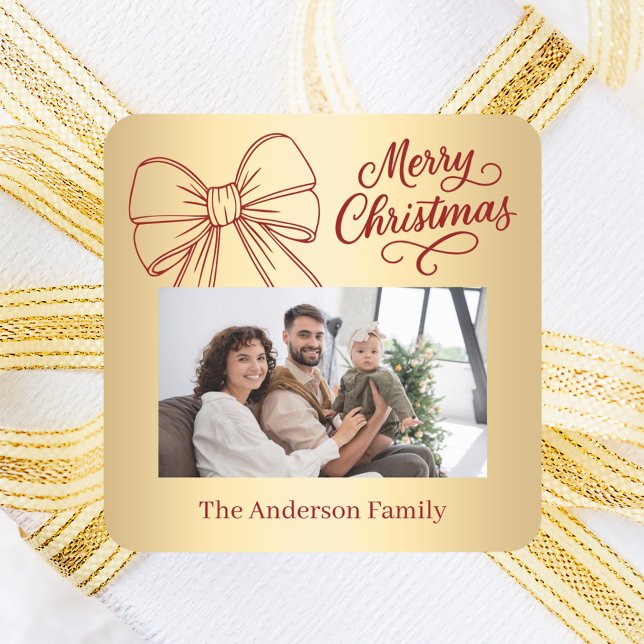 Pegatina Cuadrada Navidades de guiones de dibujos animados con imáge (Subido por el creador)