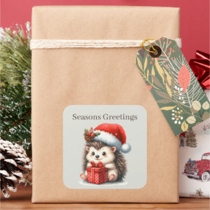 Pegatina Cuadrada Navidades de hedgehog de Seasetings