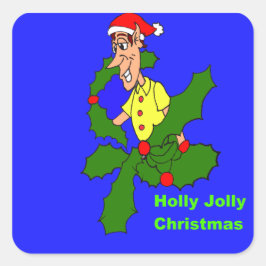 Pegatina Cuadrada Navidades de Holly Jolly