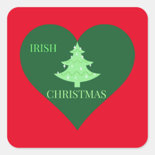 Pegatina Cuadrada Navidades de Irlanda