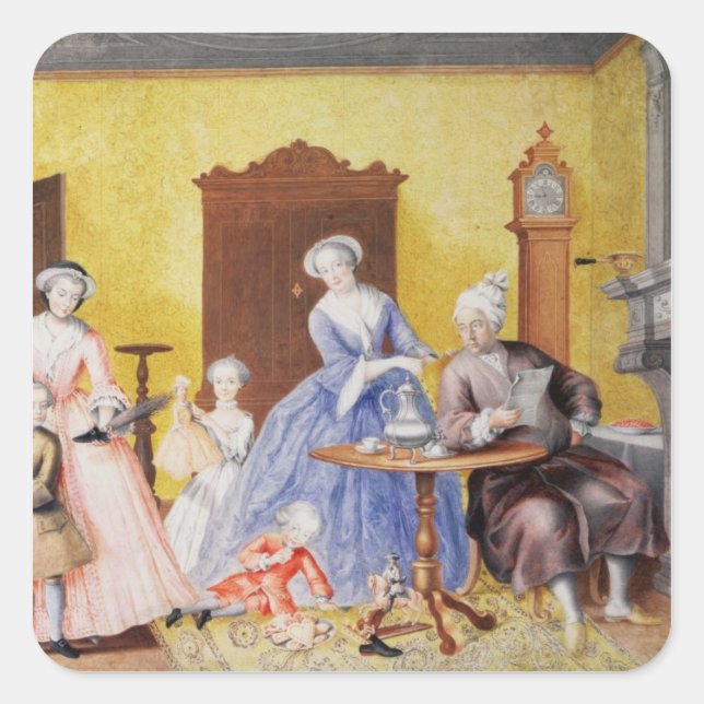 Pegatina Cuadrada Navidades de la casa real de la emperatriz (Anverso)