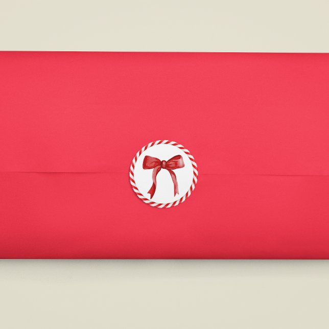 Pegatina Cuadrada Navidades de la fiesta de caña de caña de vaca roj (Subido por el creador)