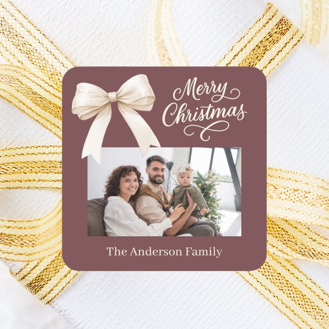 Pegatina Cuadrada Navidades de libreto para la fotografía de la proa (Subido por el creador)