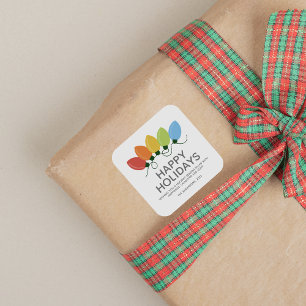 Pegatina Cuadrada Navidades de luces gráficas modernas