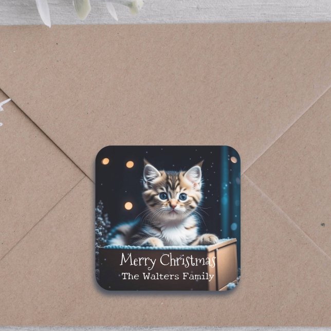 Pegatina Cuadrada Navidades de mensajes de Navidades personalizados (Subido por el creador)