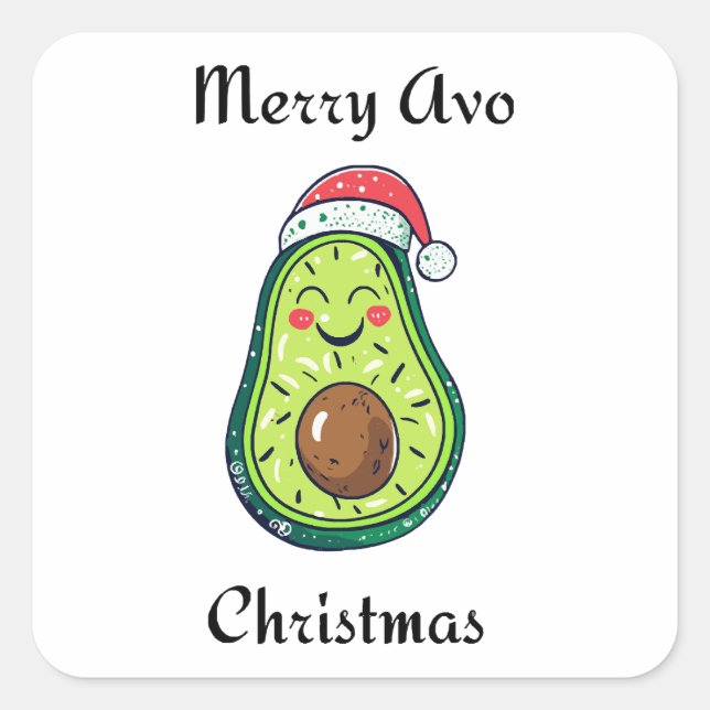 Pegatina Cuadrada Navidades de Merry Avo (Anverso)