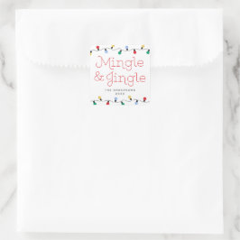 Pegatina Cuadrada Navidades de mingle festivo y jingle colorido ilum