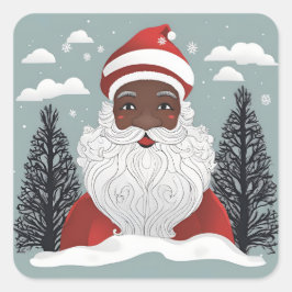 Pegatina Cuadrada Navidades de Papá Noel