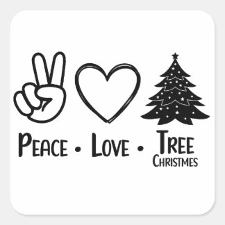 Pegatina Cuadrada Navidades de Peace Love Tree