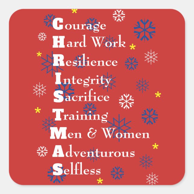 Pegatina Cuadrada Navidades de personalizable (Anverso)