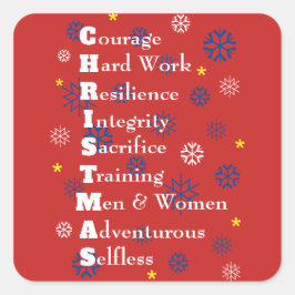 Pegatina Cuadrada Navidades de personalizable