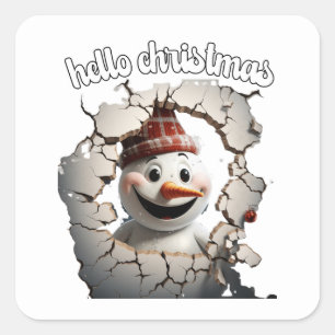 Pegatina Cuadrada navidades de saludo