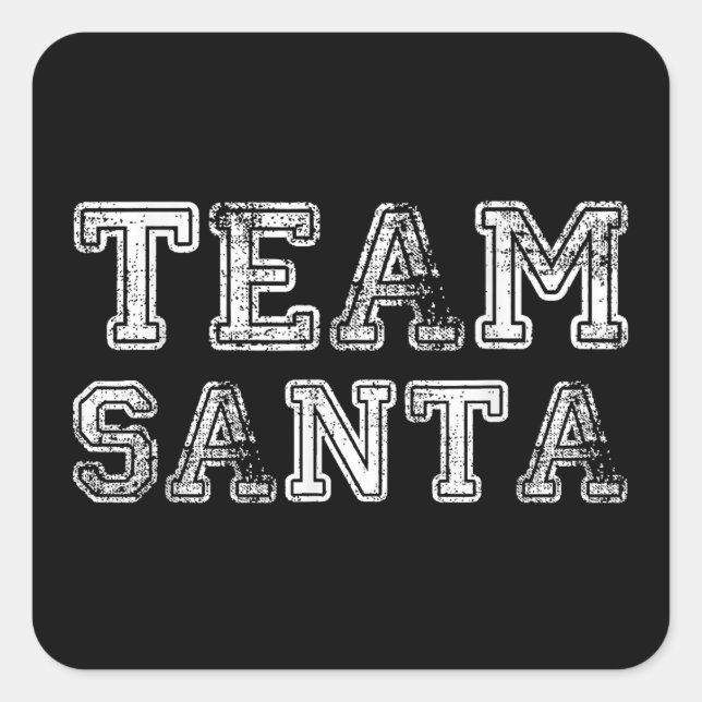 Pegatina Cuadrada Navidades de Team Santa Funny (Anverso)