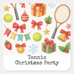 Pegatina Cuadrada Navidades de tenis con temas de regalos
