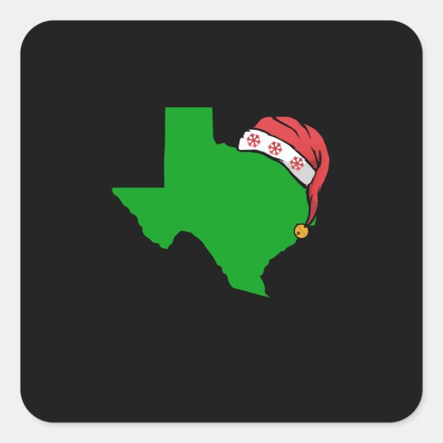 Pegatina Cuadrada Navidades de Texas acribillan Navidades regalo ver (Anverso)