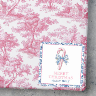 Pegatina Cuadrada Navidades de tocador Blue & Pink Chinoiserie Candy