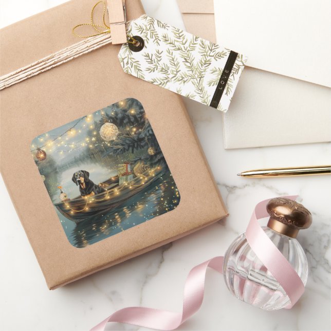 Pegatina Cuadrada Navidades del atún rojo (Regalar)