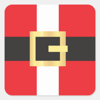 Pegatina Cuadrada Navidades del Cinturón Santa Suit