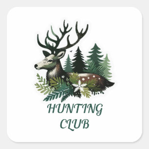Pegatina Cuadrada Navidades DEL CLUB DE HUNTING