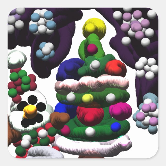 Pegatina Cuadrada Navidades del Pop Snowman (Anverso)