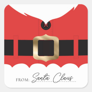 Pegatina Cuadrada Navidades del Red Santa Coat