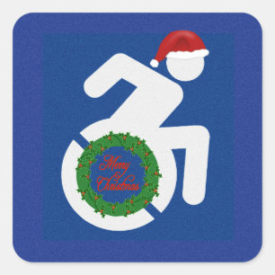 Pegatina Cuadrada Navidades discapacitados