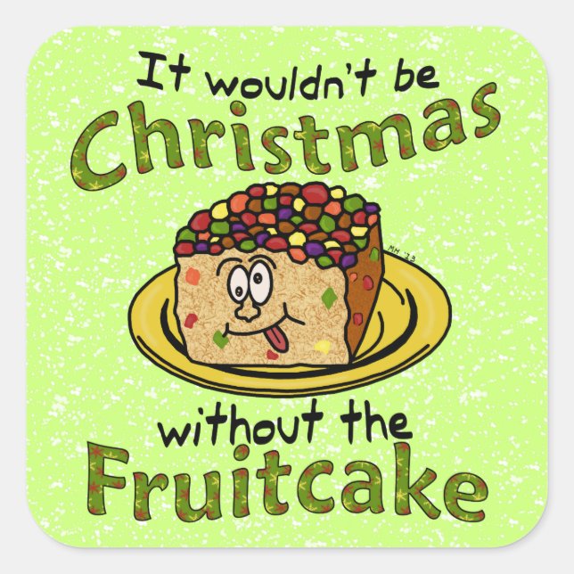 Pegatina Cuadrada Navidades divertidos Personalizado Fruitakes (Anverso)