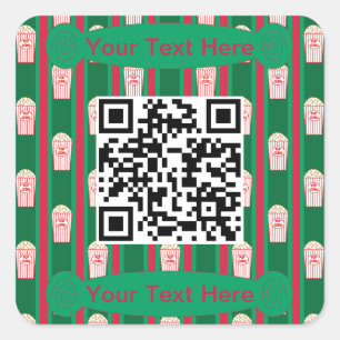 Pegatina Cuadrada Navidades divertidos y amables Código QR de palomi