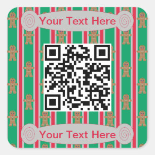 Pegatina Cuadrada Navidades divertidos y amables hombre pan de jengi