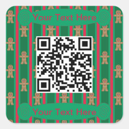 Pegatina Cuadrada Navidades divertidos y amables hombre pan de jengi