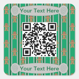 Pegatina Cuadrada Navidades divertidos y amables hombre pan de jengi