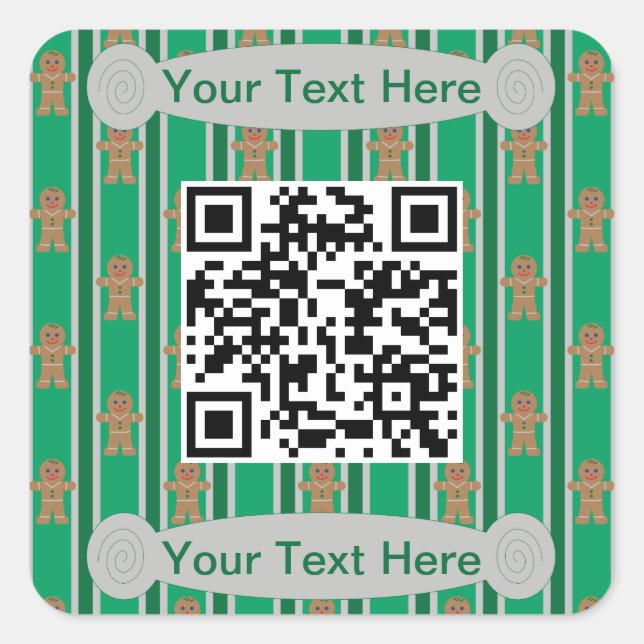 Pegatina Cuadrada Navidades divertidos y amables hombre pan de jengi (Anverso)