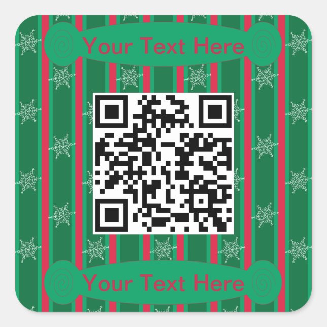 Pegatina Cuadrada Navidades divertidos y entusiastas Snowflake Códig (Anverso)