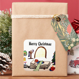 PEGATINA CUADRADA NAVIDADES DORMITORIOS