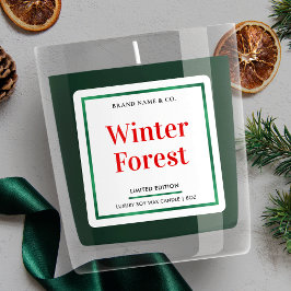 Pegatina Cuadrada Navidades elegantes de vacaciones modernas empaque