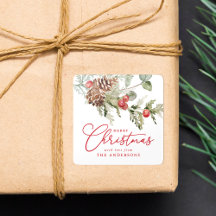 Navidades elegantes Holly Berries y Pine Cones