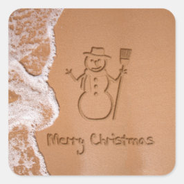 Pegatina Cuadrada Navidades en verano