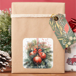 Pegatina Cuadrada Navidades encantadores Número de Personalizado Mis