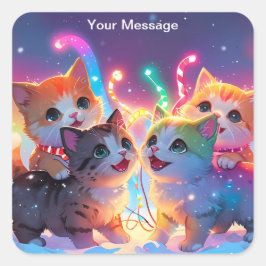 Pegatina Cuadrada Navidades encantados