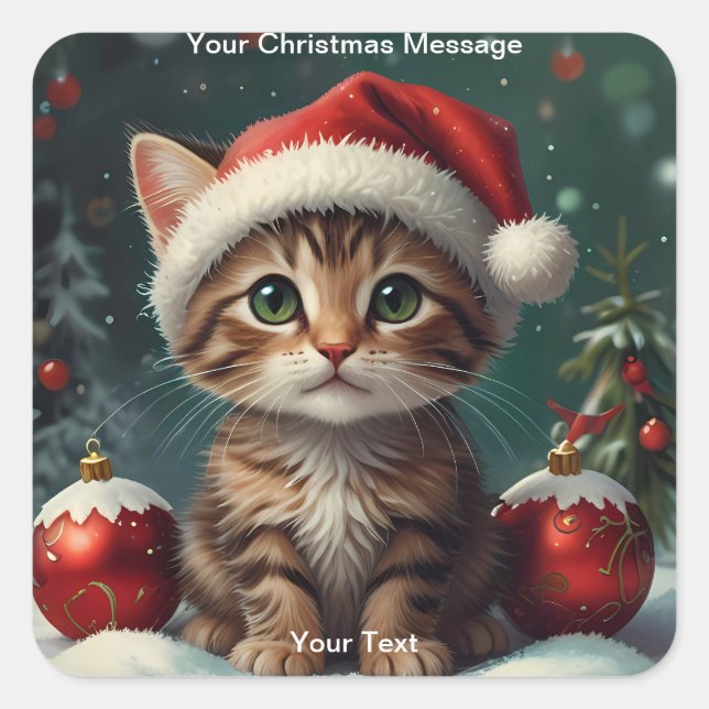 Pegatina Cuadrada Navidades encantados (Anverso)